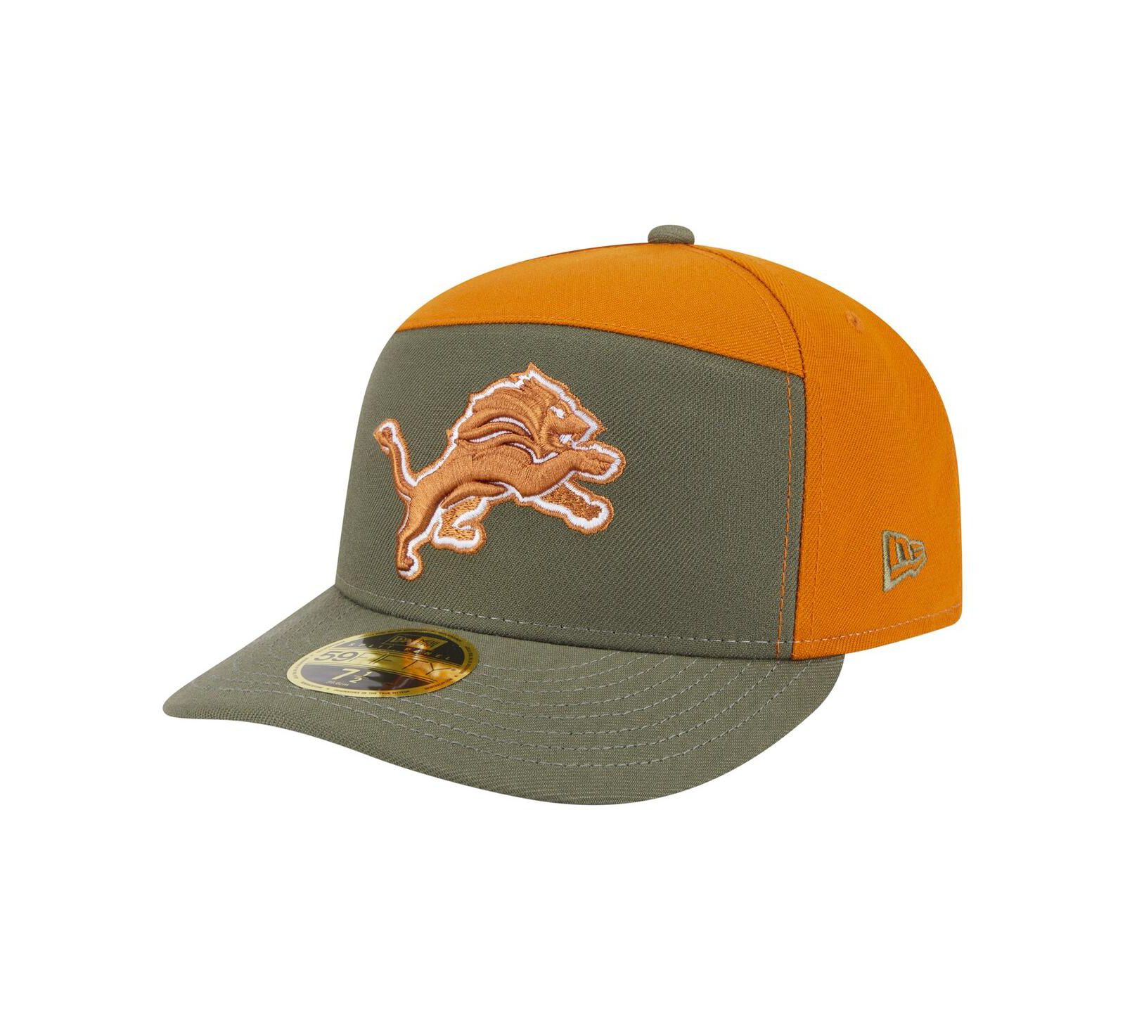 Кепка New Era Men's Olive/Brown Detroit Lions Two-Tone Color Pack Split Panel 59FIFTY Fitted