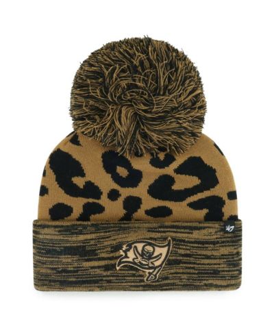 '47 Brand Women's Brown Tampa Bay Buccaneers Rosette Cuffed Knit with Pom Hat