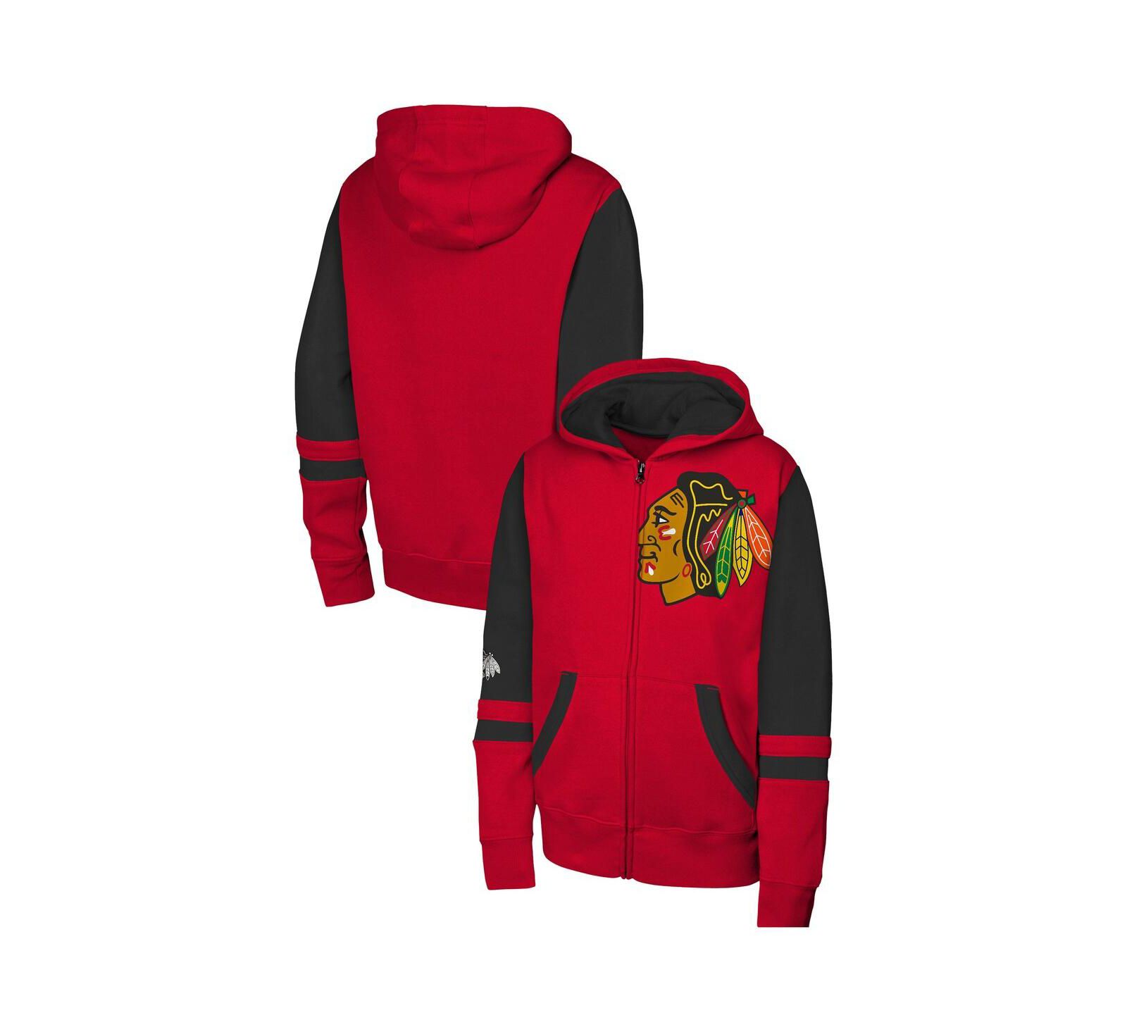 Худи Outerstuff Big Boys and Girls Red Chicago Blackhawks Face Off Full-Zip