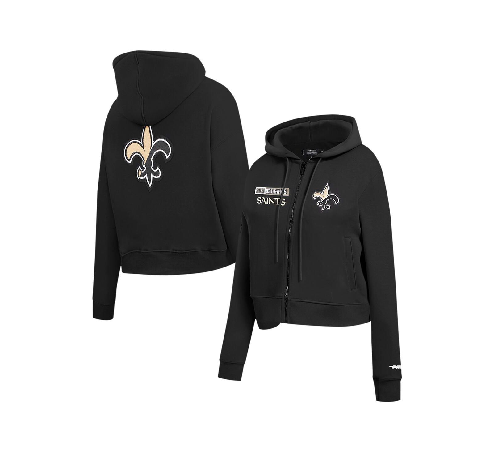 Женская толстовка на молнии Pro Standard Black New Orleans Saints Split Logo