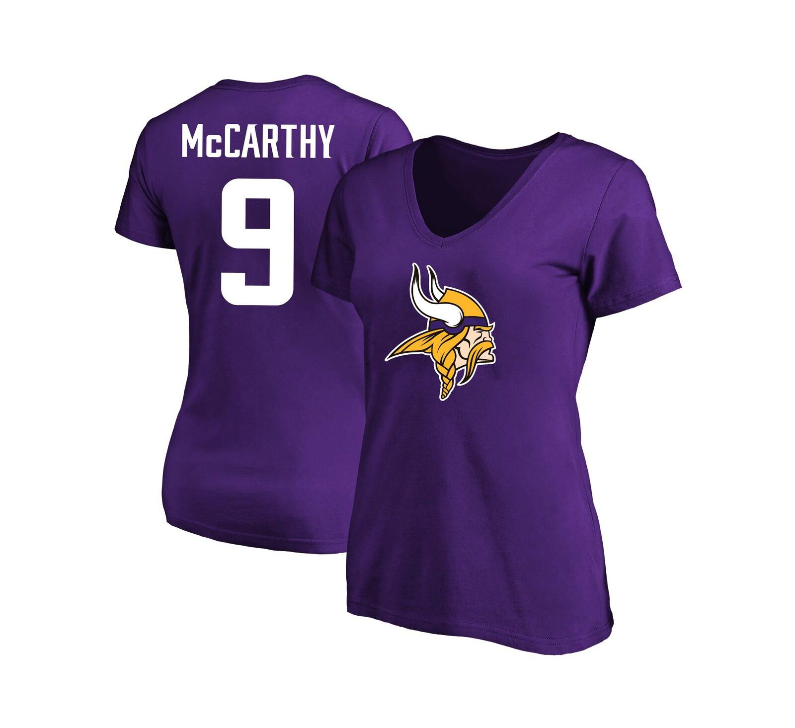 Футболка Fanatics Women's J.J. McCarthy Purple Minnesota Vikings Plus Size