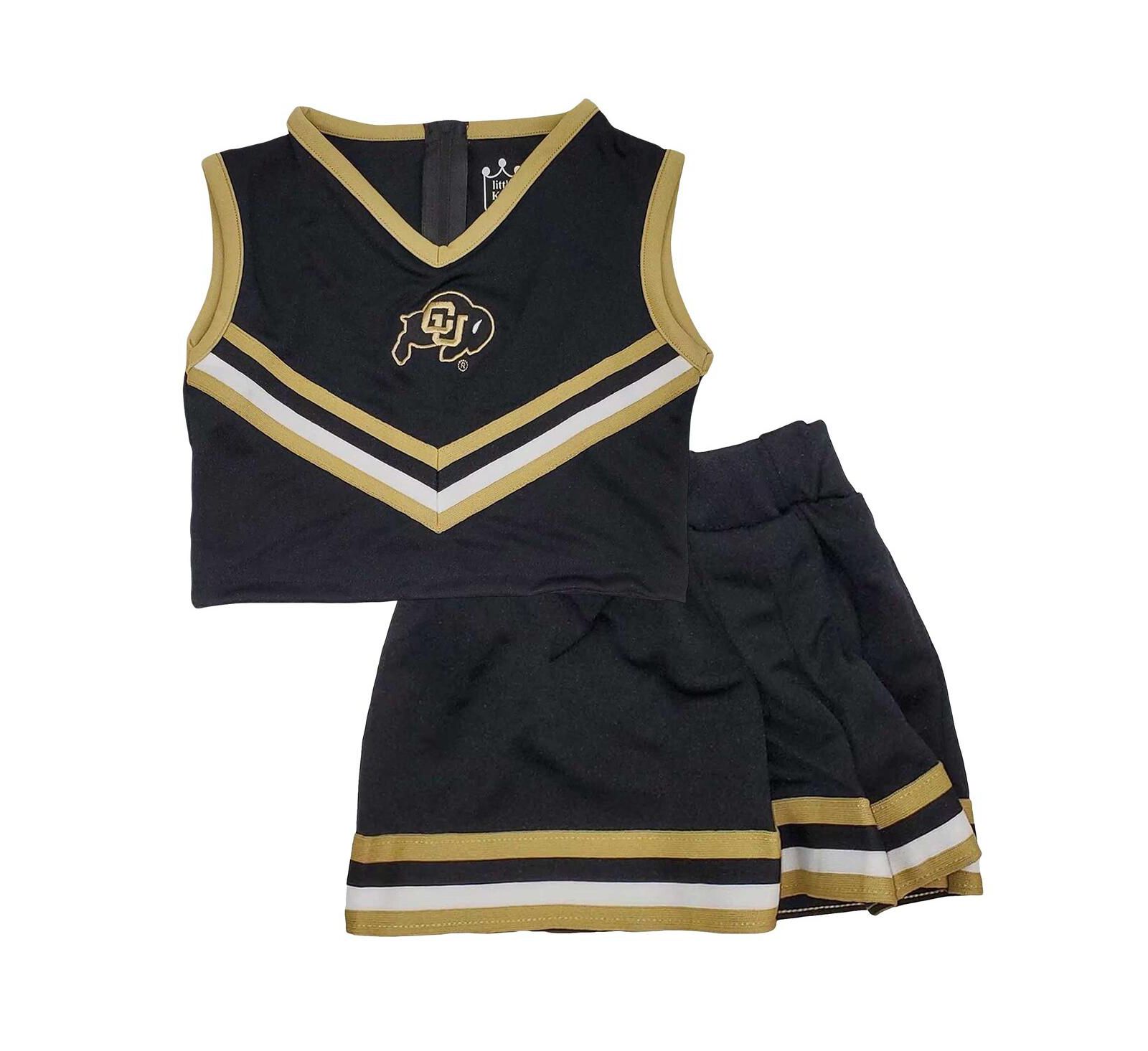 Little King Girls Toddler 2-Piece Black Colorado Buffaloes Cheer Top and Skirt Set