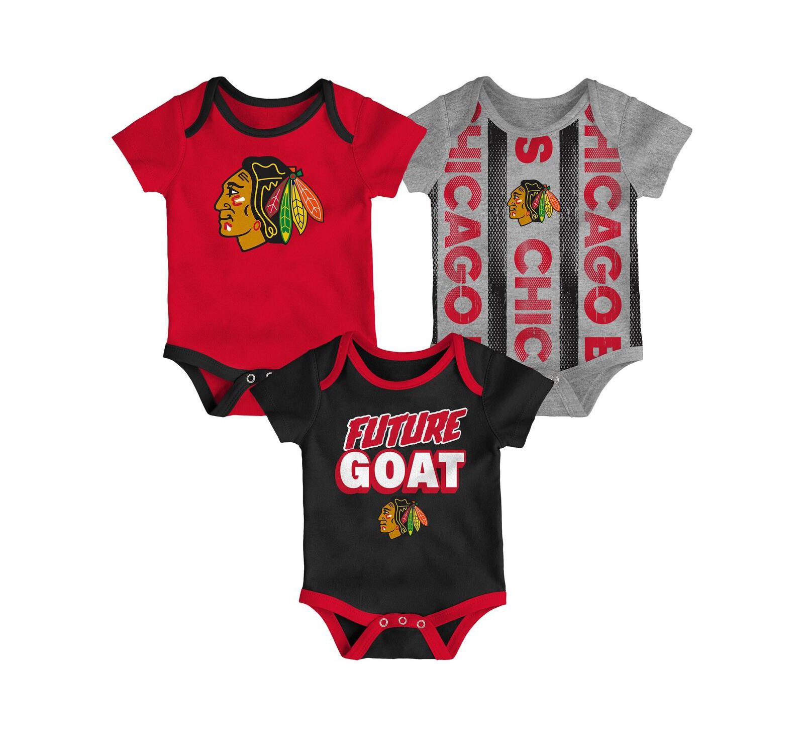 Набор боди Outerstuff Chicago Blackhawks для новорожденных, 3 шт