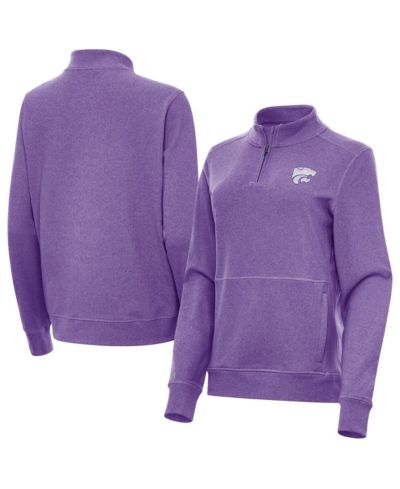 Antigua Женская куртка на молнии с воротником-стойкой, цвет Heather Purple, Kansas State Wildcats