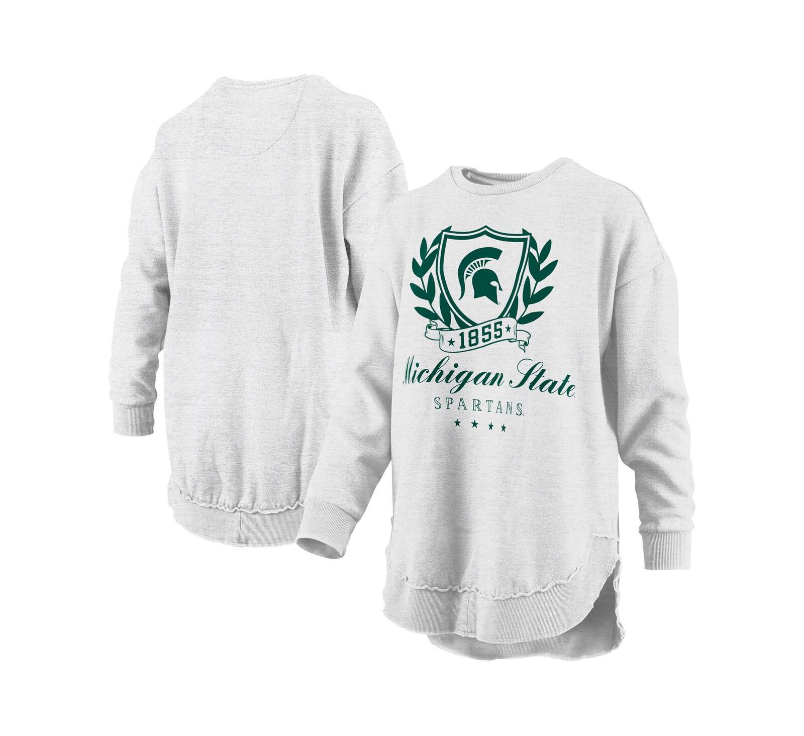 Женская толстовка-пончо Pressbox Heather Gray Michigan State Spartans Field Day Mélange