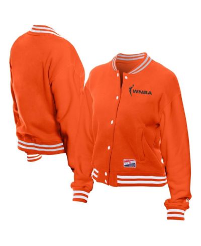 New Era Женская флисовая куртка на молнии WNBA Throwback Varsity, оранжевая
