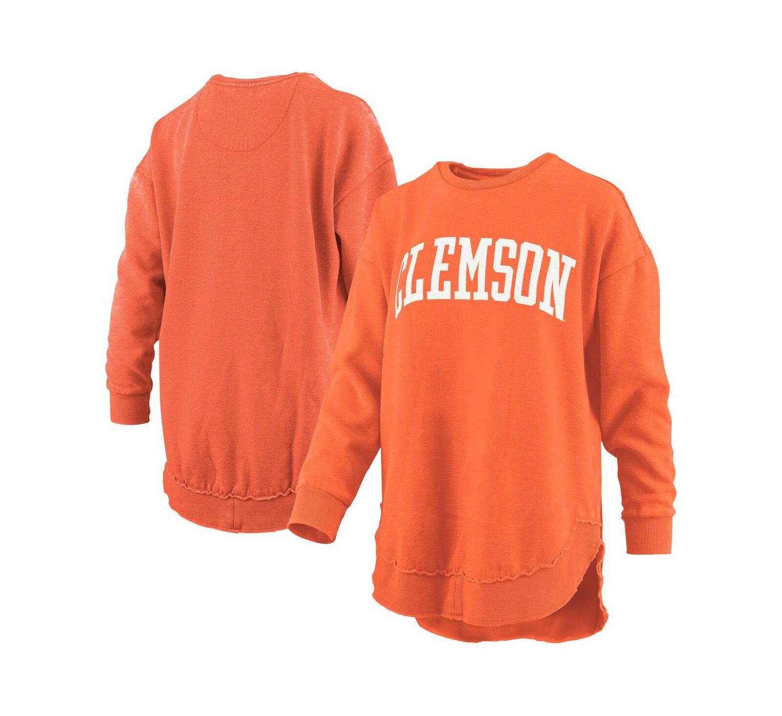 Pressbox Женская толстовка Orange Clemson Tigers Mélange Poncho Vintage Fleece