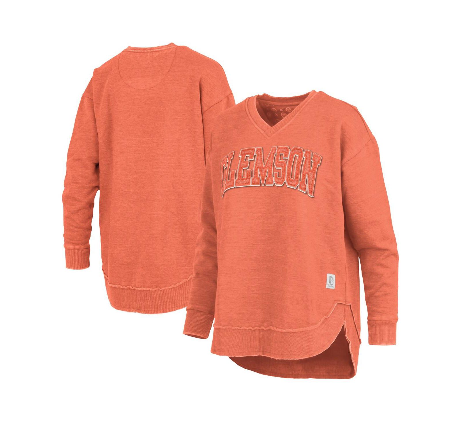 Женское свитшот-пончо Pressbox Clemson Tigers Westin V-Neck оранжевого цвета