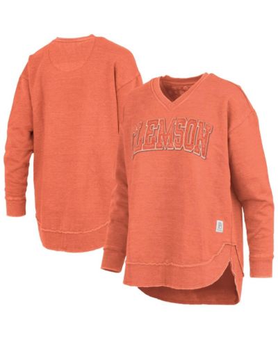 Женское свитшот-пончо Pressbox Clemson Tigers Westin V-Neck оранжевого цвета
