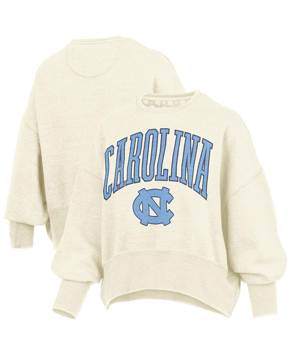 Свитшот Pressbox Women's Natural North Carolina Tar Heels Oversized Crewneck