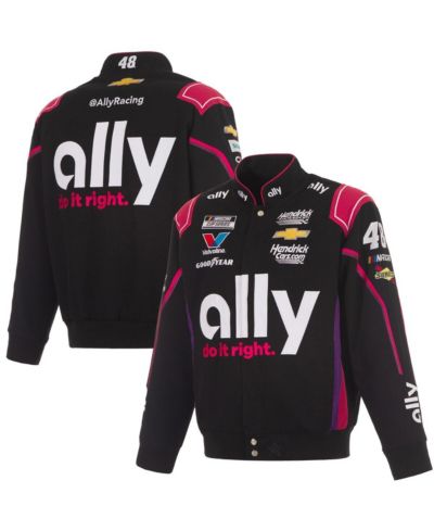 JH Design Men's Black Alex Bowman Ally Full-Snap Twill Uniform Jacket