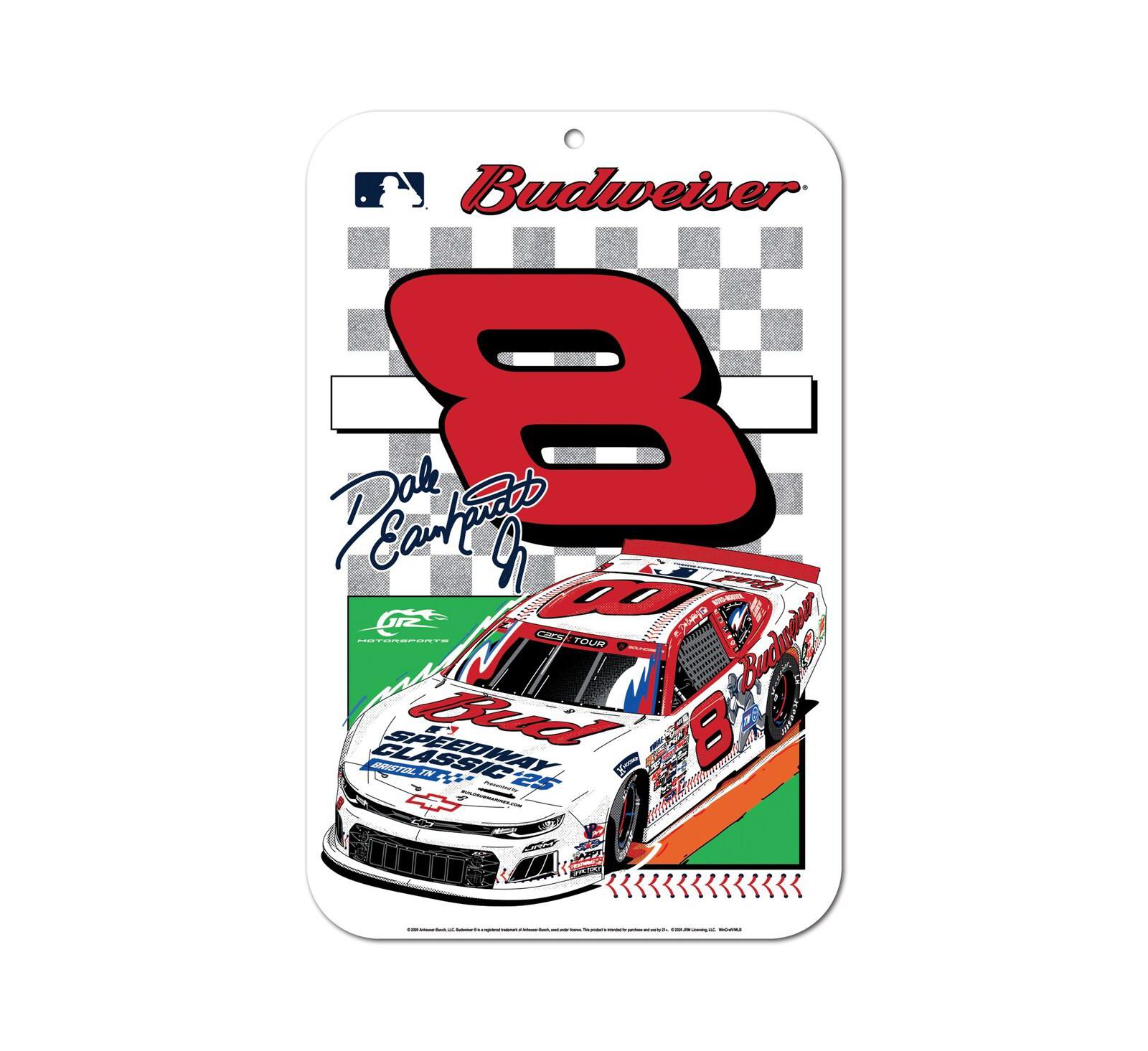 Wincraft Dale Earnhardt Jr. Budweiser Baseball 11" x 17" Indoor/Outdoor Sign