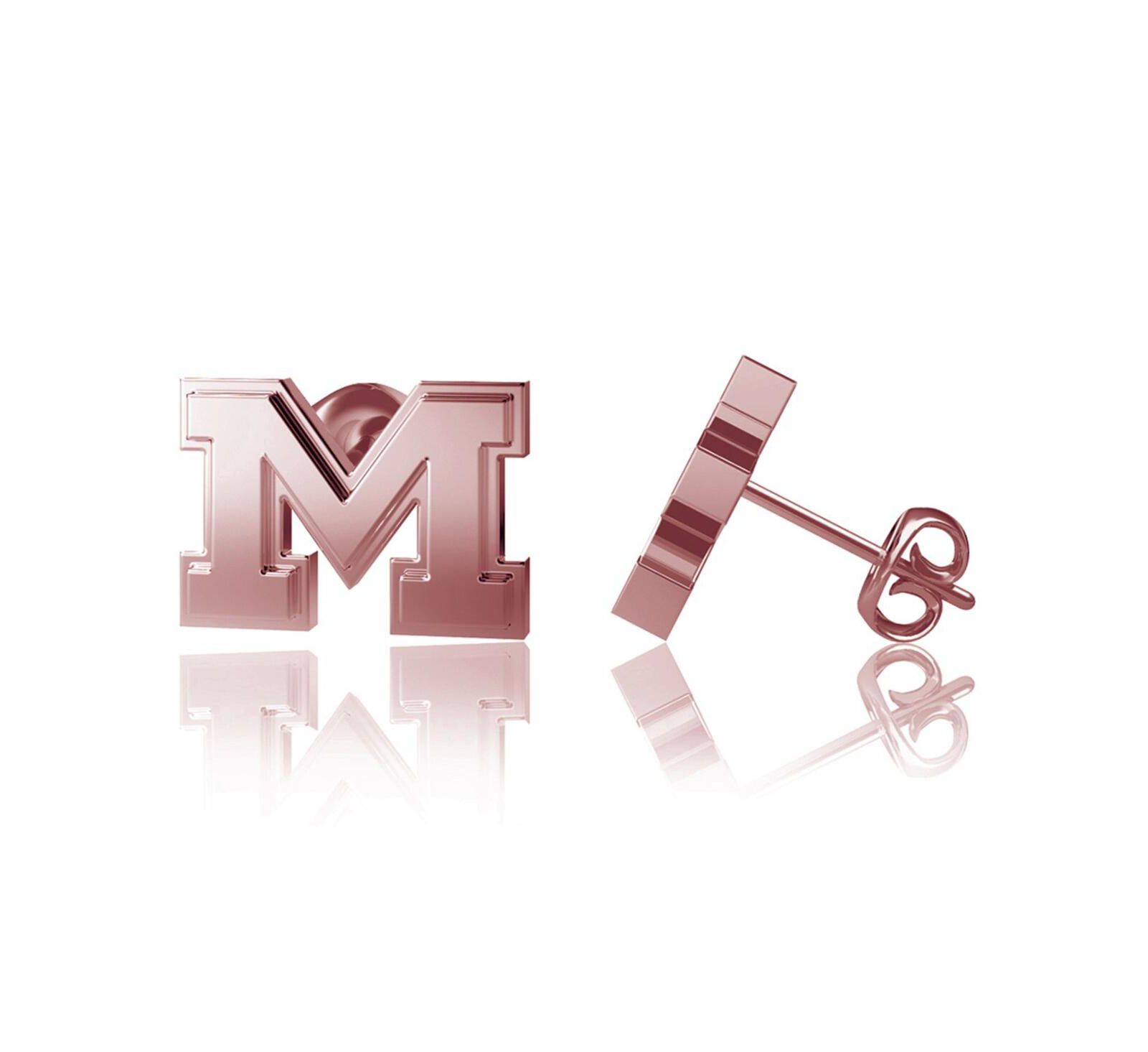 Серьги-гвоздики Dayna Designs Michigan Wolverines, розовое золото