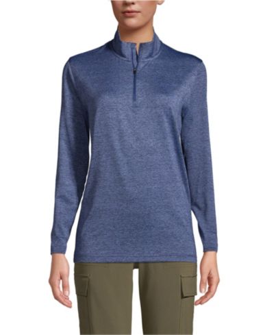 Lands' End Men's Unisex Rapid Dry Space Dye Quarter Zip Pullover Shirt