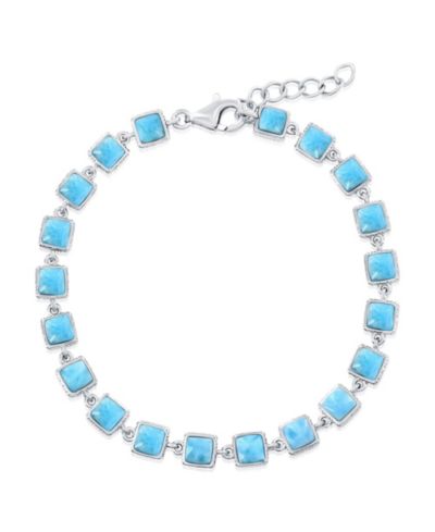 Браслет Sterling Square Larimar Link