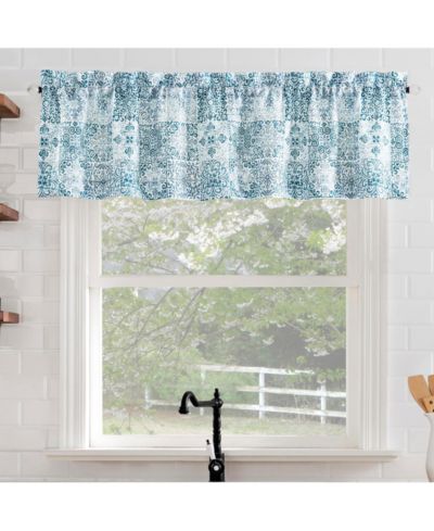 No. 918 Greco Mosaic Semi-Sheer Rod Pocket Kitchen Curtain Valance