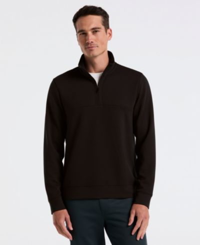 Perry Ellis Men's Neoprene Quarter-Zip Long-Sleeve Sweater