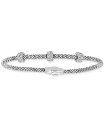 Браслет Rondelle Cubic Zirconia Mesh из стерлингового серебра с позолотой 14k