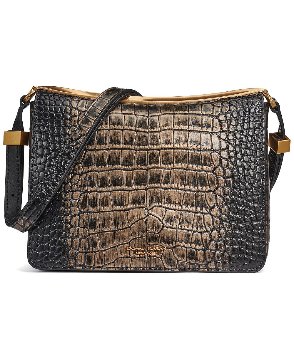 Сумка Donna Karan New York Jericho с металлическим блеском и текстурой крокодила