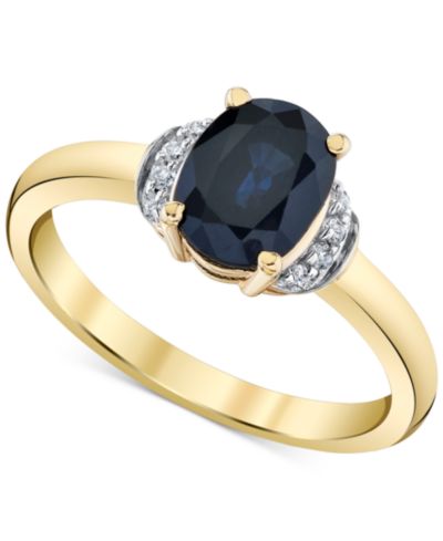 Macy's кольцо с сапфиром овальной формы (1-5/8 ct. t.w.) в желтом золоте 10k