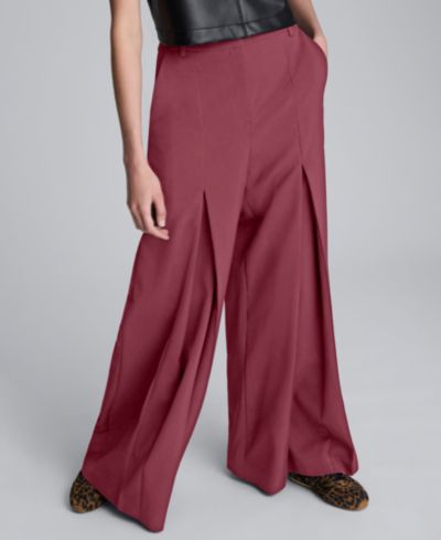 Kenneth Cole Женские широкие брюки с защипами Inverted Pleat