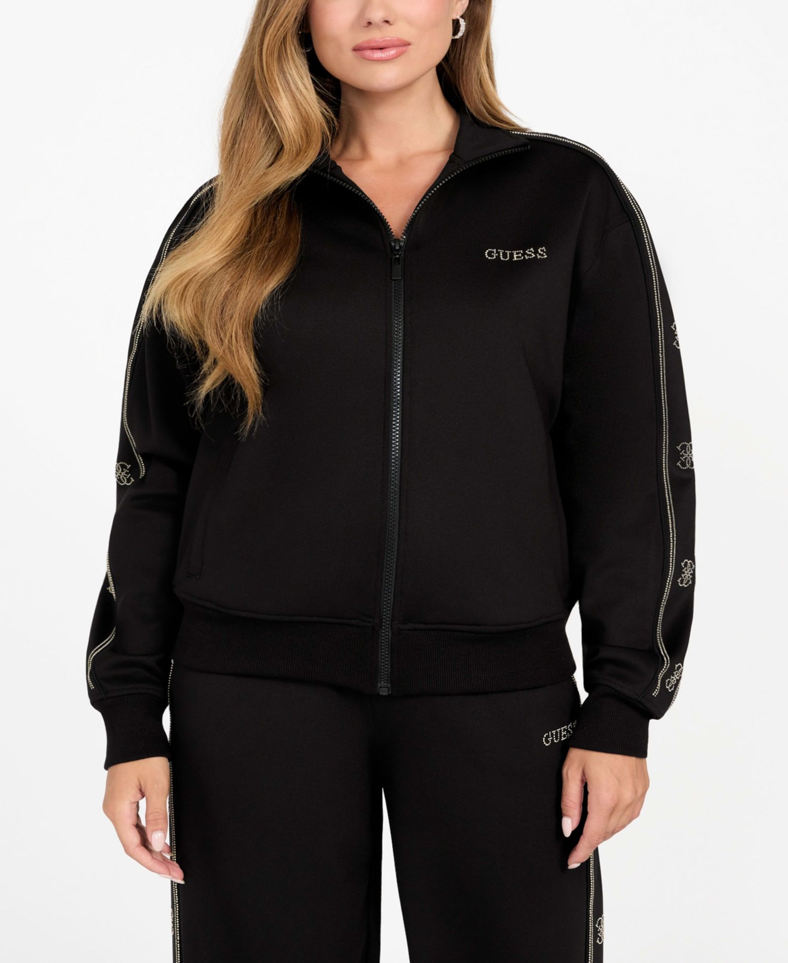 GUESS Women’s Octavia High Neck Full-Zip Sweatshirt