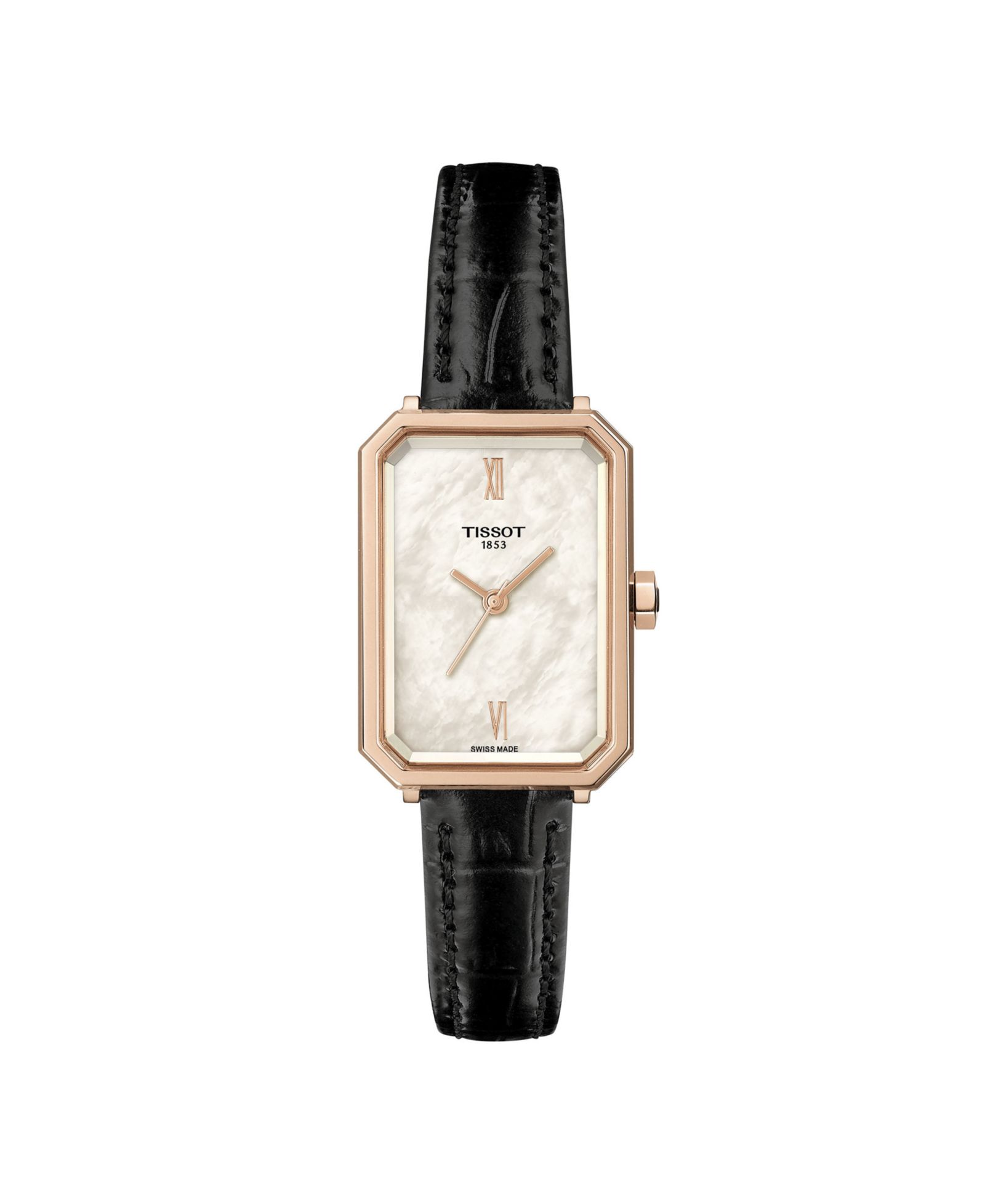 Tissot Women's Quartz Black Leather Strap Watch, 21.80mm