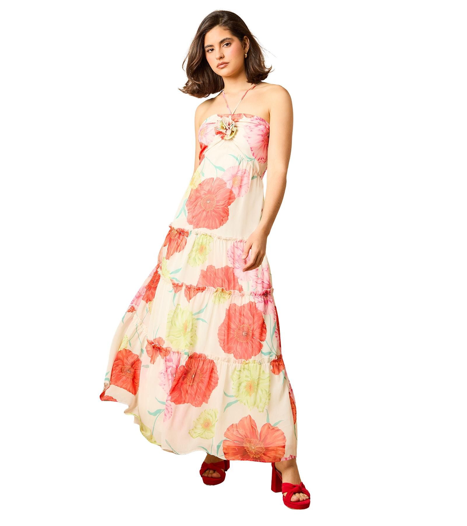Oasis Women's Rosette Detail Halterneck Midi Dress