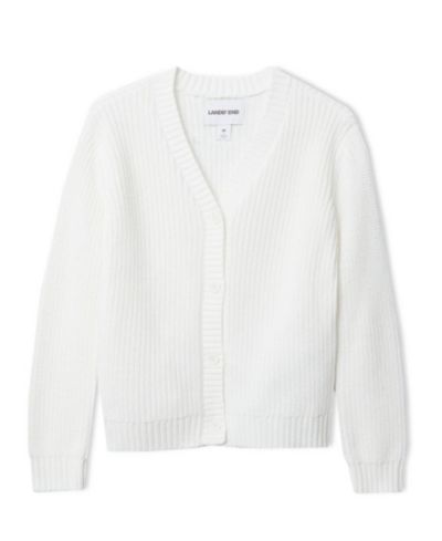 Lands' End Girls Button Front Knit Cardigan
