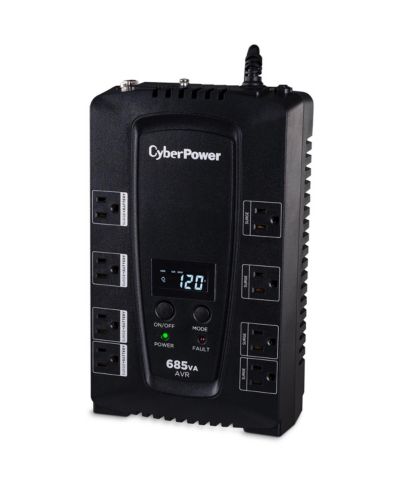 CyberPower ИБП с ЖК-дисплеем, 685VA 390W, 8 розеток