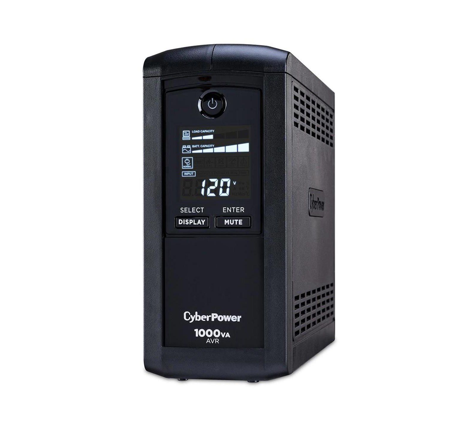 ИБП CyberPower 1000VA/600W для компьютера с LCD-дисплеем, 9 разъемов, USB и Serial