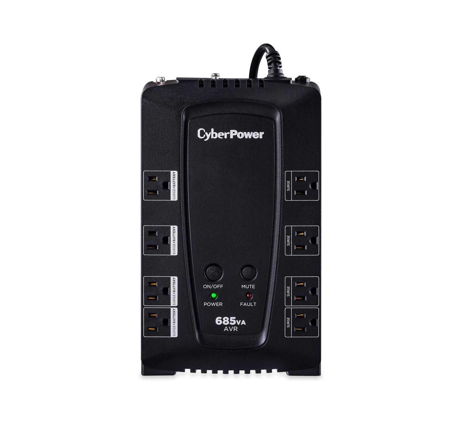 CyberPower ИБП AVR 685VA/390W с защитой от скачков напряжения и резервным питанием