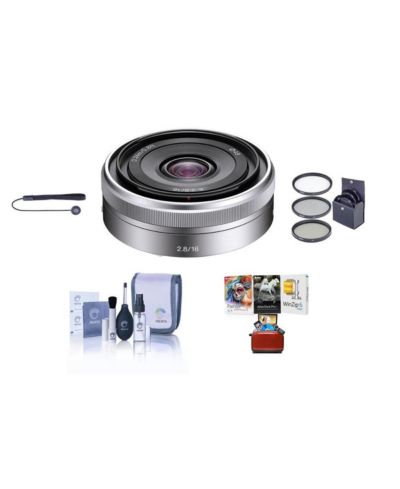 Sony E 16mm f/2.8 объектив, комплект с набором фильтров ProOptic 49mm, набором для чистки, крышкой на шнурке и набором ПО для Mac