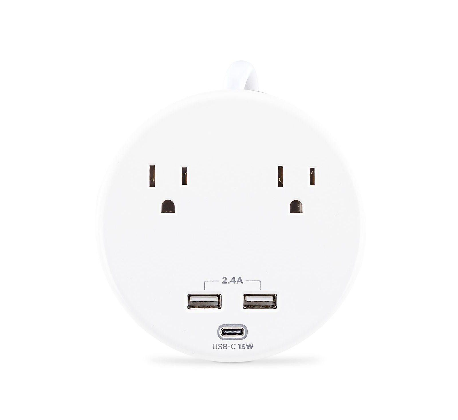 Сетевой фильтр CyberPower P205UC с 2 розетками, 2x USB-A и 1x USB-C, White
