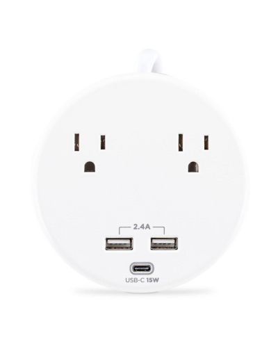 Сетевой фильтр CyberPower P205UC с 2 розетками, 2x USB-A и 1x USB-C, White