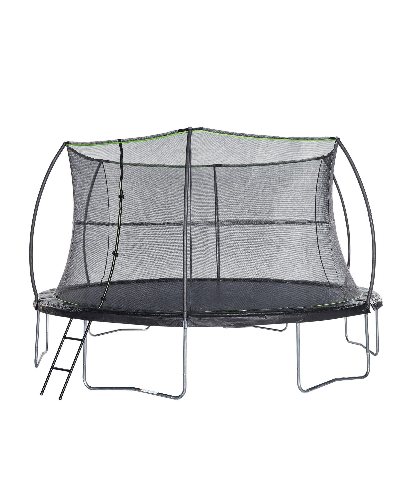 JumpKing круглый батут 12' с защитным ограждением и лестницей Black/Lime Green