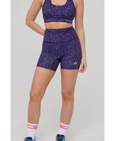 OOSC Women's Infinite High Waisted Shorts - Purple Leopard