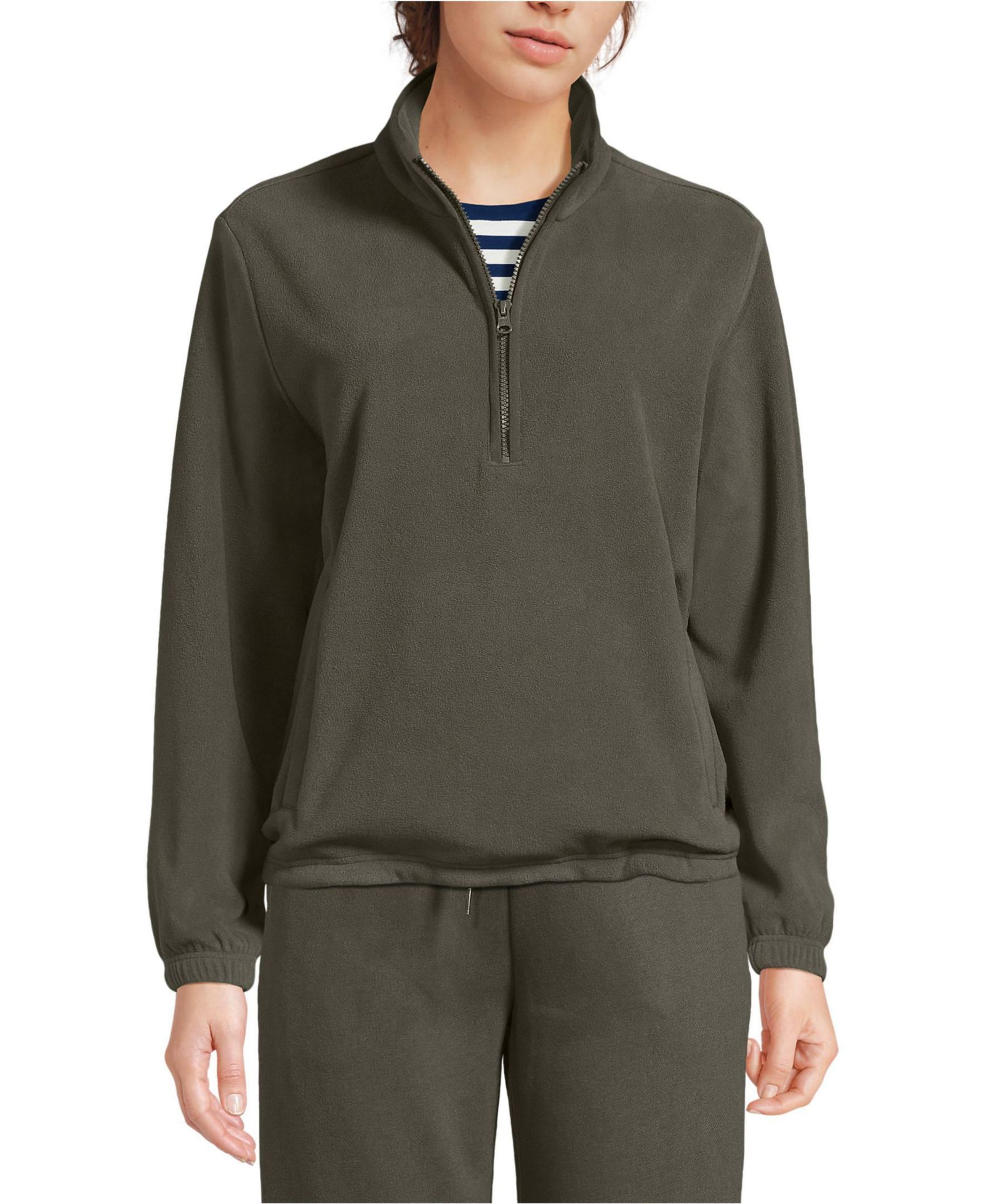 Женская флисовая кофта Lands' End Petite Anyweather RainDefense Quarter Zip Pullover