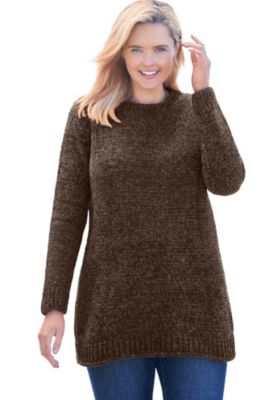 Woman Within Women's Within Crewneck Chenille Sweater