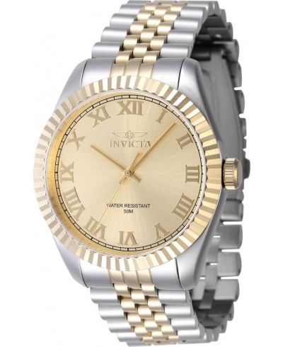 Invicta Men's 47404 Specialty Quartz 3 Hand Gold Dial Watch