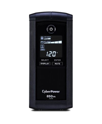ИБП CyberPower CP850AVRLCD, интеллектуальная серия с LCD, 850VA / 510W, 9 розеток, USB и Serial порты