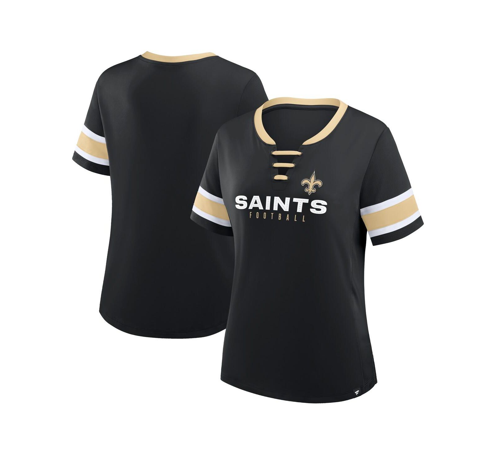 Fanatics Женская футболка New Orleans Saints Redzone Draw Play Athena Lace-Up, черная