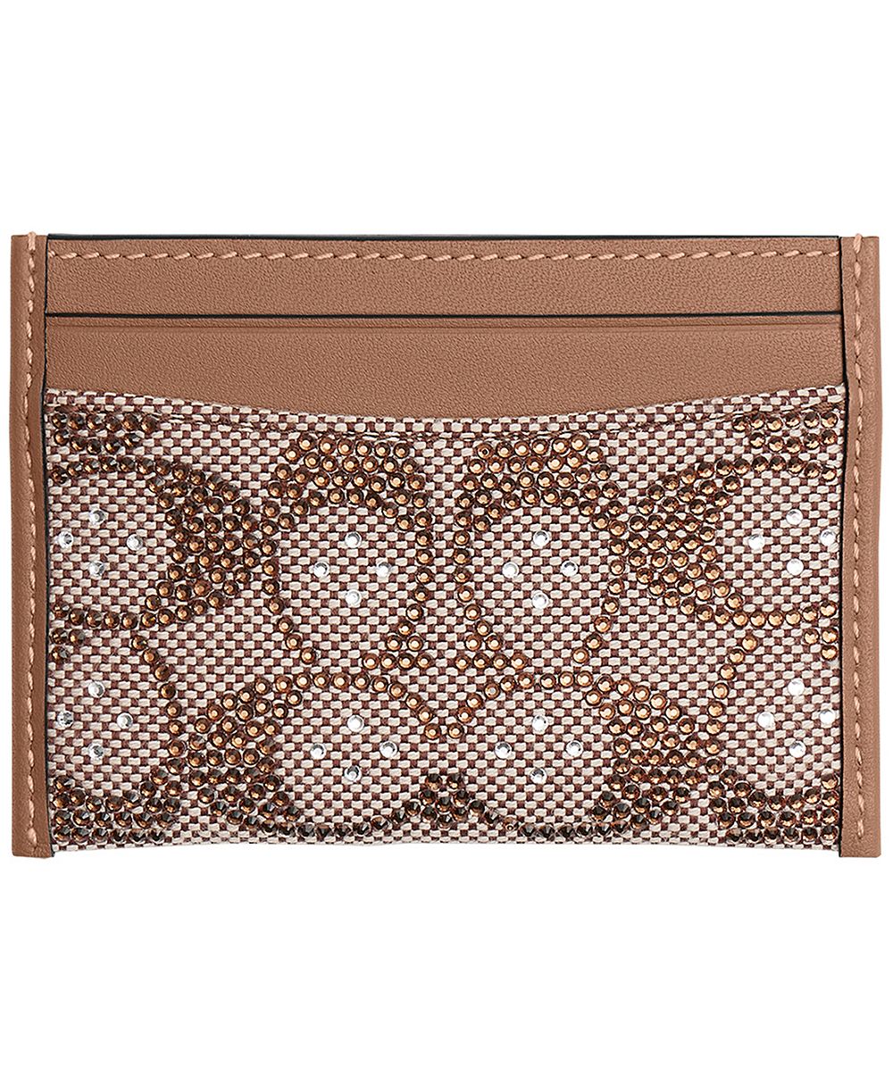 Картхолдер COACH Essential с кристаллами и жаккардовым узором