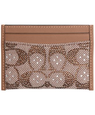 Картхолдер COACH Essential с кристаллами и жаккардовым узором