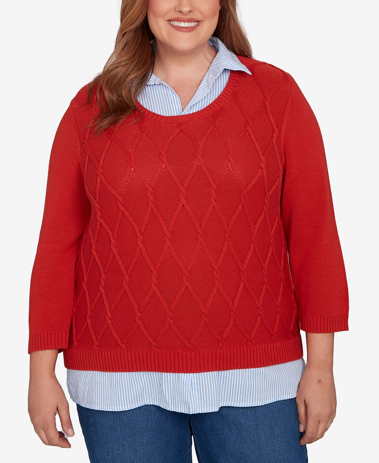 Alfred Dunner Plus Size свитер с узором Sunset Canyon
