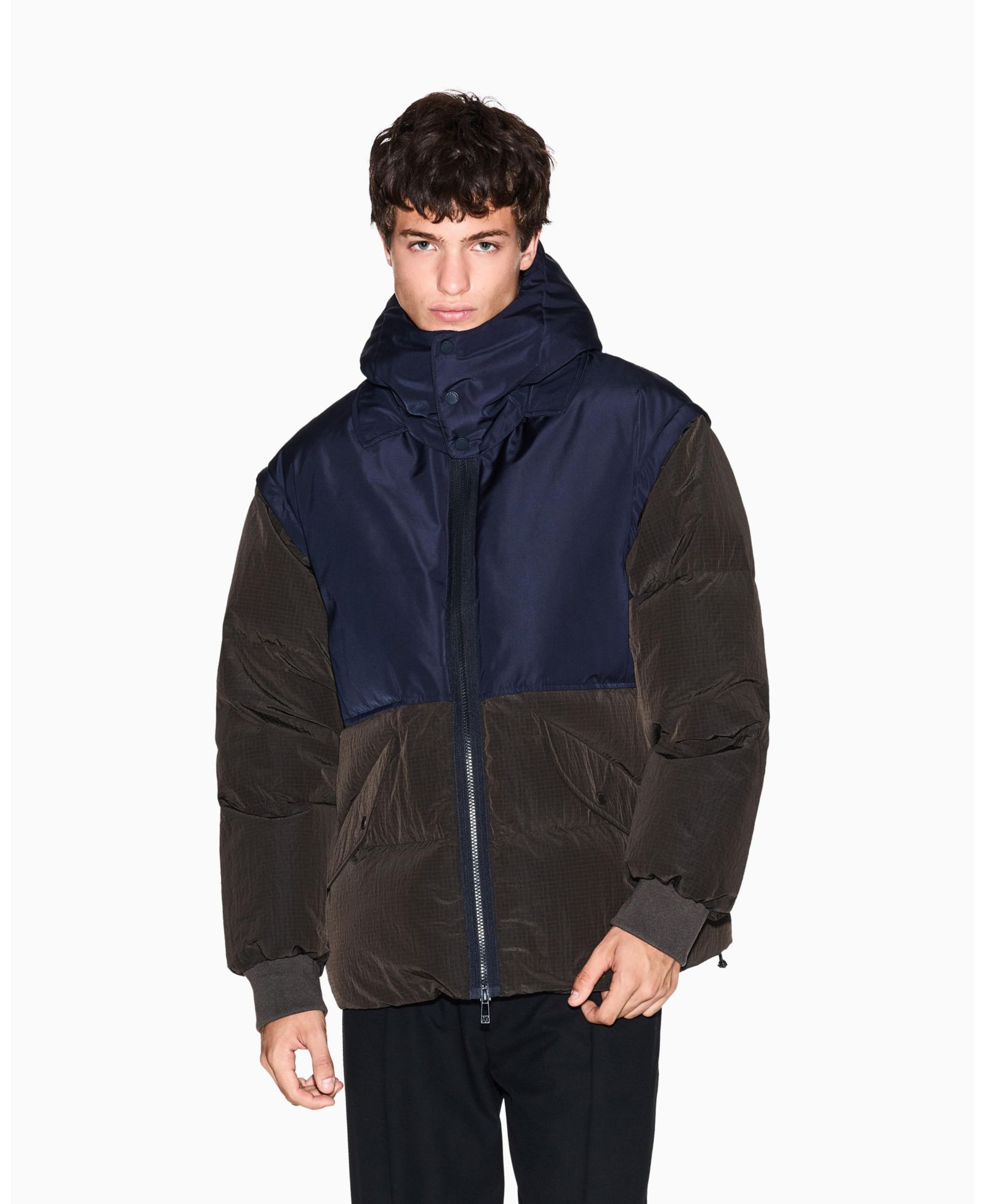 A|X Armani Exchange Мужской пуховик Color Block с капюшоном