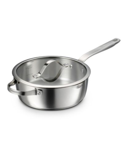 Tramontina Tempo Tri-Ply Base Stainless Steel 3.5-Quart Sauté Pan with Glass Lid