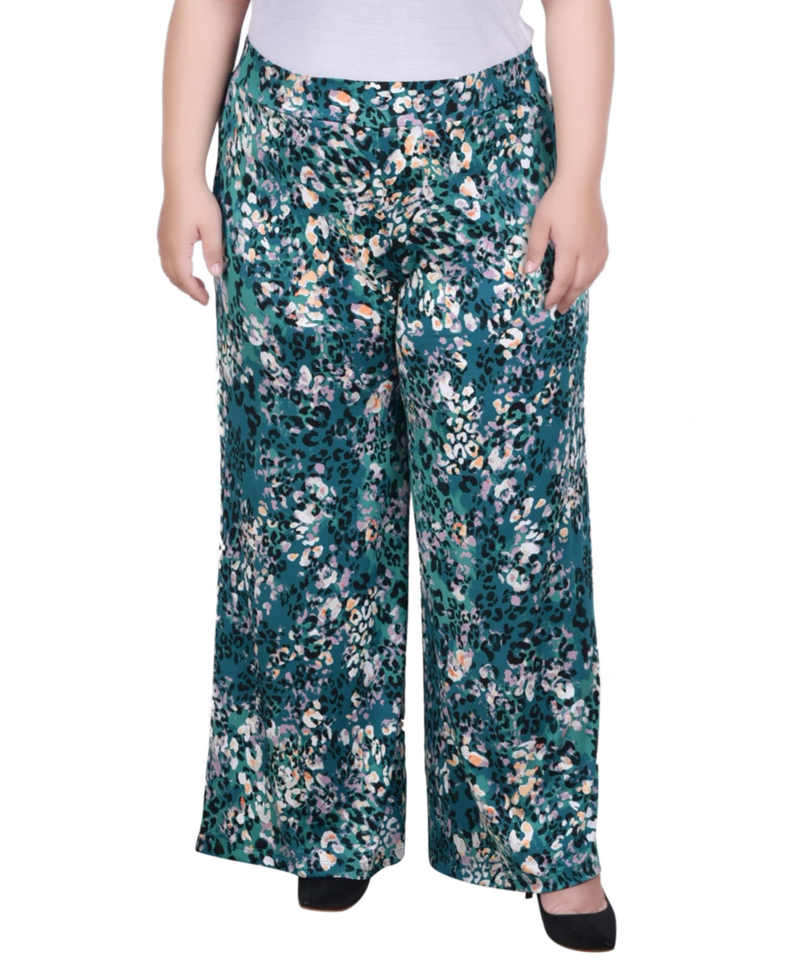 Брюки NY Collection Plus Size Wide Leg Pull On