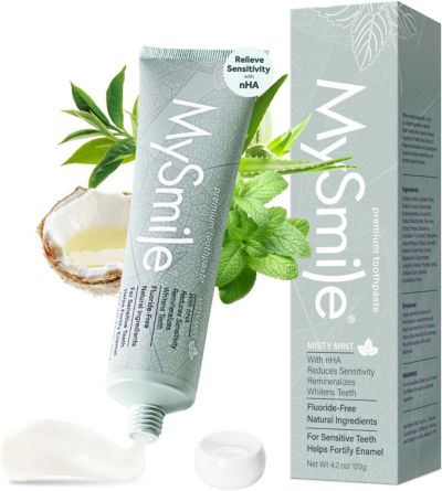 Зубная паста MySmile Nano-Hydroxyapatite для чувствительных зубов, без фтора, Misty Mint, 4.2 oz