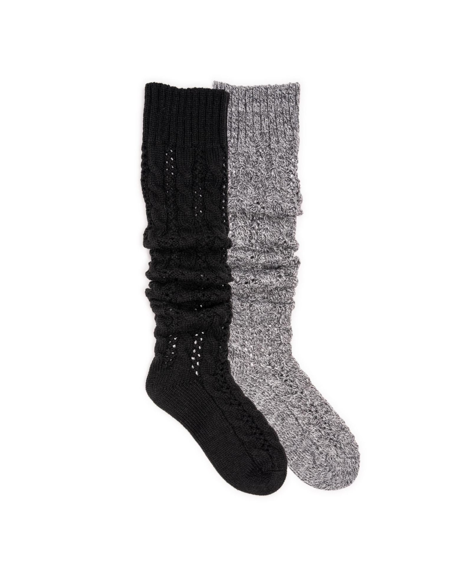 Muk Luks Women's Slouch Knit Cable (2 Pair Pack)
